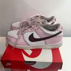 Nike Pink and White Low-Top Sneakers